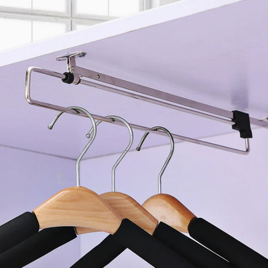 Telescopic Clothes Rods Retractable Pull-out Hanger Mount Wardrobe Peaceful Pleasures Health and Wellness