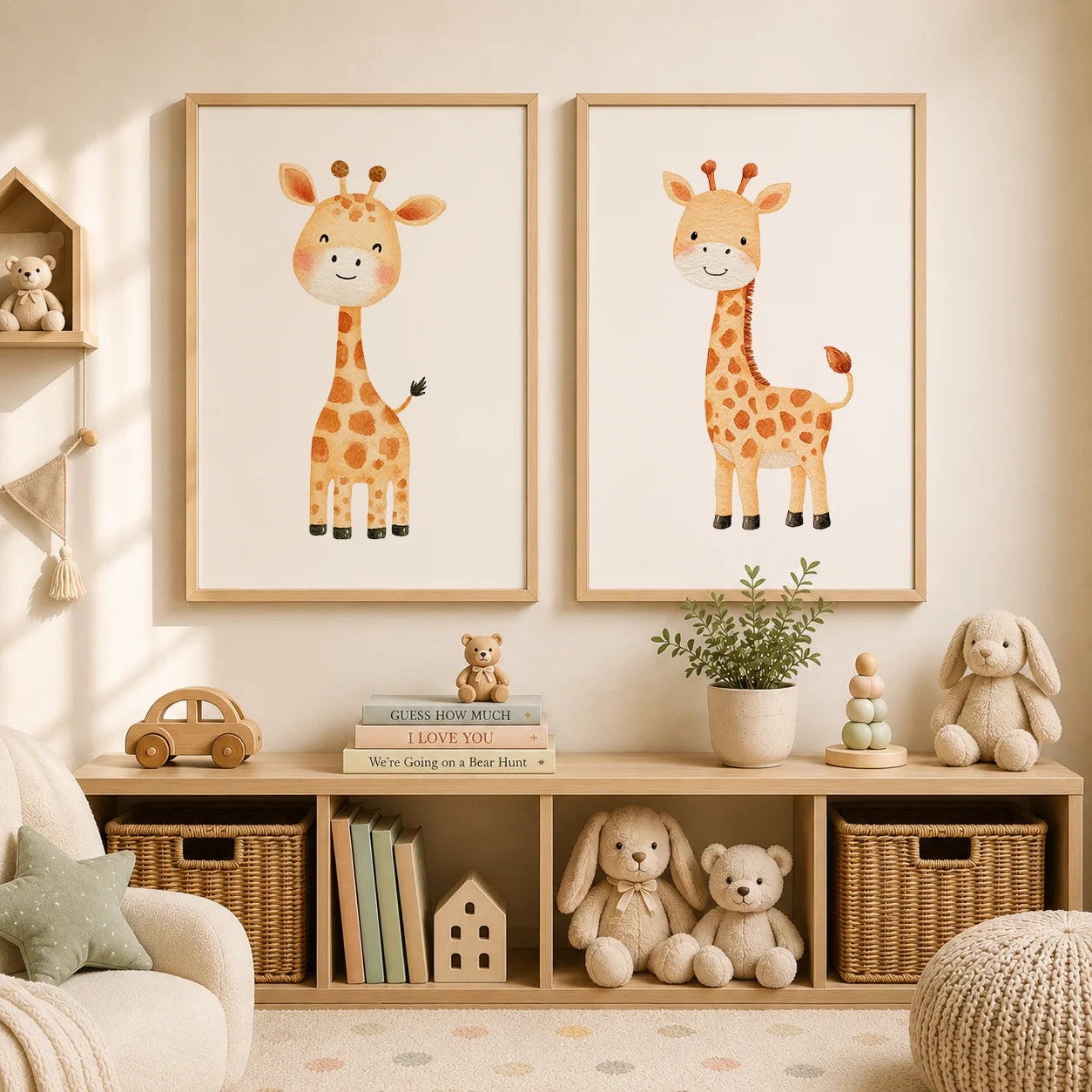 Cute Baby Animal Canvas Prints | Kids Nursery Wall Art Posters Canvas Wall Art Peaceful Pleasures Health and Wellness