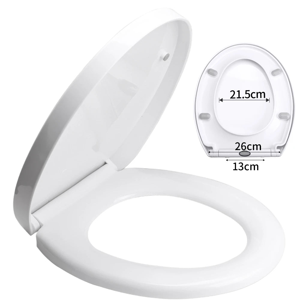 White Toilet Seat Soft Close Soft Close PP Toilet Seat Bottom and Top Fixing Quick Release for Easy Clean Sturdy Anti-Bacterial Peaceful Pleasures Health and Wellness B