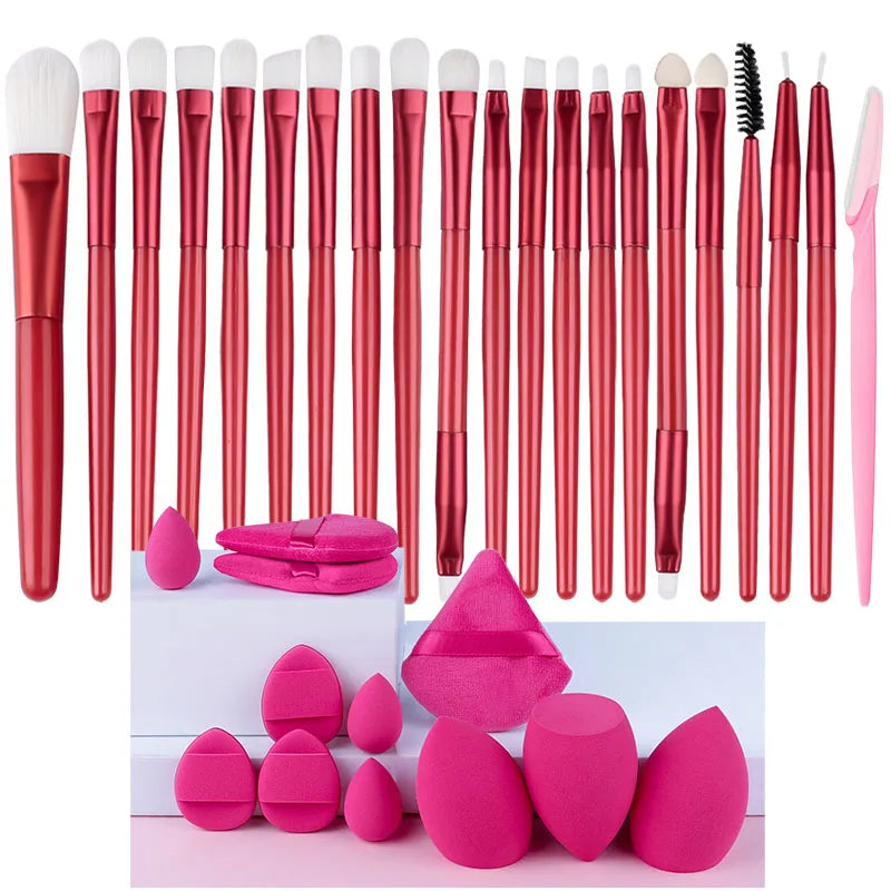 RUNTOIN 20Pc Makeup Brush Set – Foundation, Eyeshadow & Blush