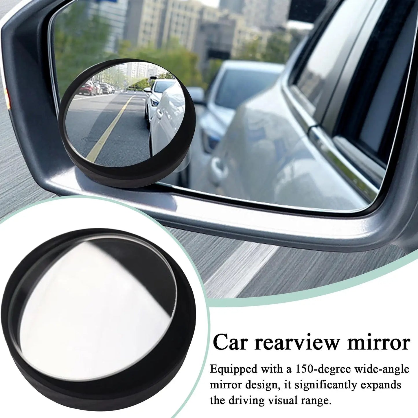 360° Rotatable Car Blind Spot Mirror | 150° Wide Angle Rainproof