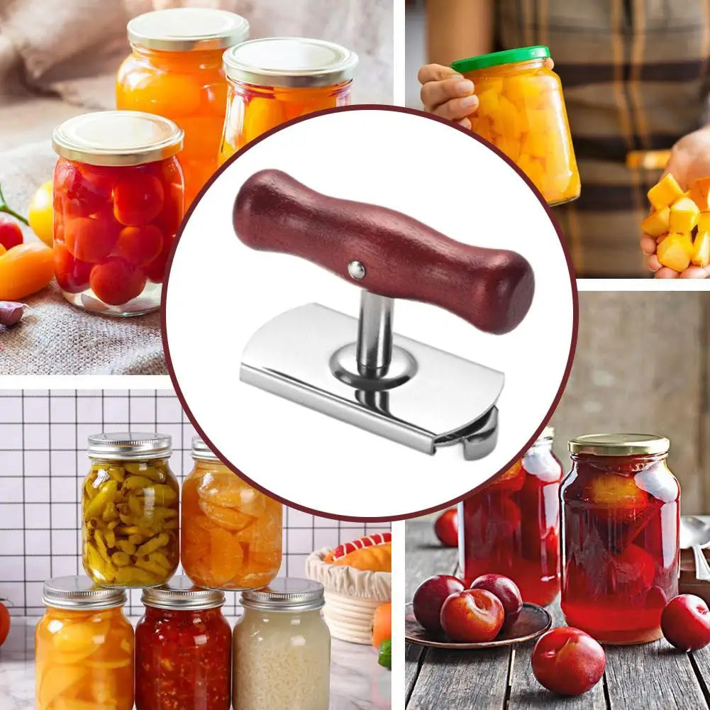 Universal Adjustable Jar Opener – Stainless Steel & Wood Handle