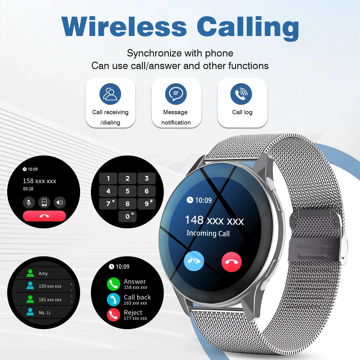 LOMAXFR T2 Pro 1.28" Smart Watch – Calls, Fitness & HD Display