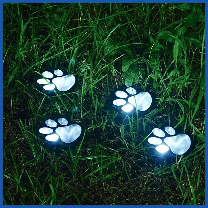 3-Pack Solar Dog Paw Print Garden Lights | Waterproof LED