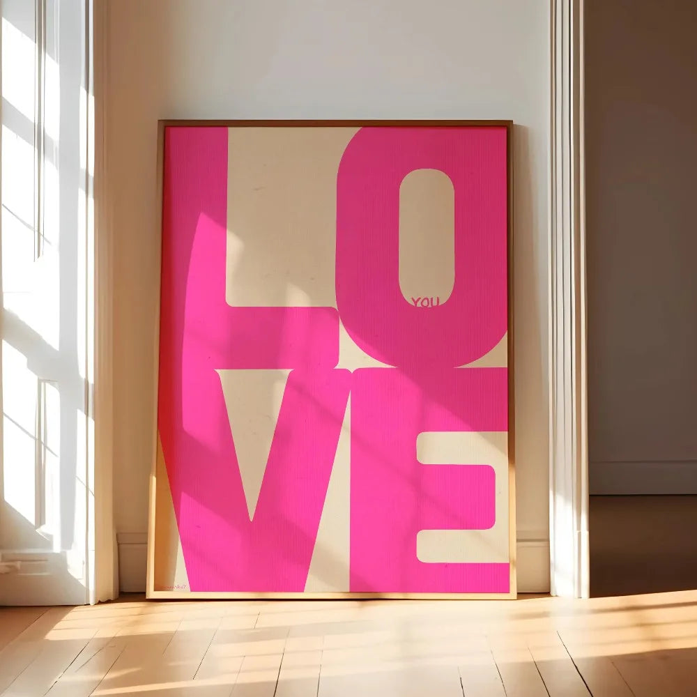 Blue Red Love Minimalist Canvas Wall Art | Valentine's Decor