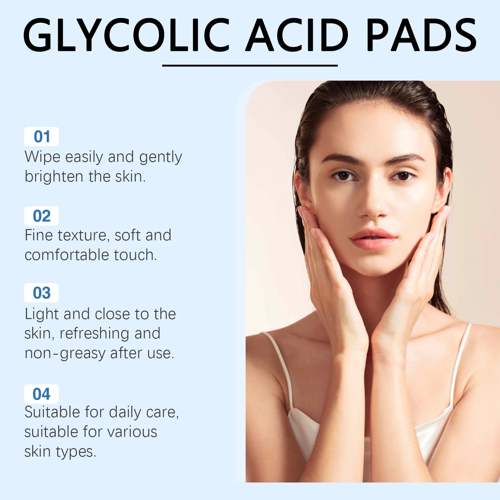Exfoliating Cleansing Pads Remove Dirt Oil Nourishe Brighten Smooth Face Reduce Skin Irritation Redness Facial Glycolic Acid Pad Peaceful Pleasures Health and Wellness