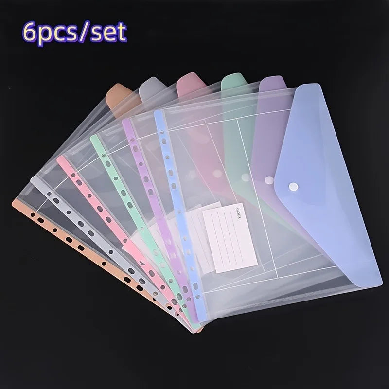6-Pack Expandable Binder Pockets 11-Hole Side-Opening Folders