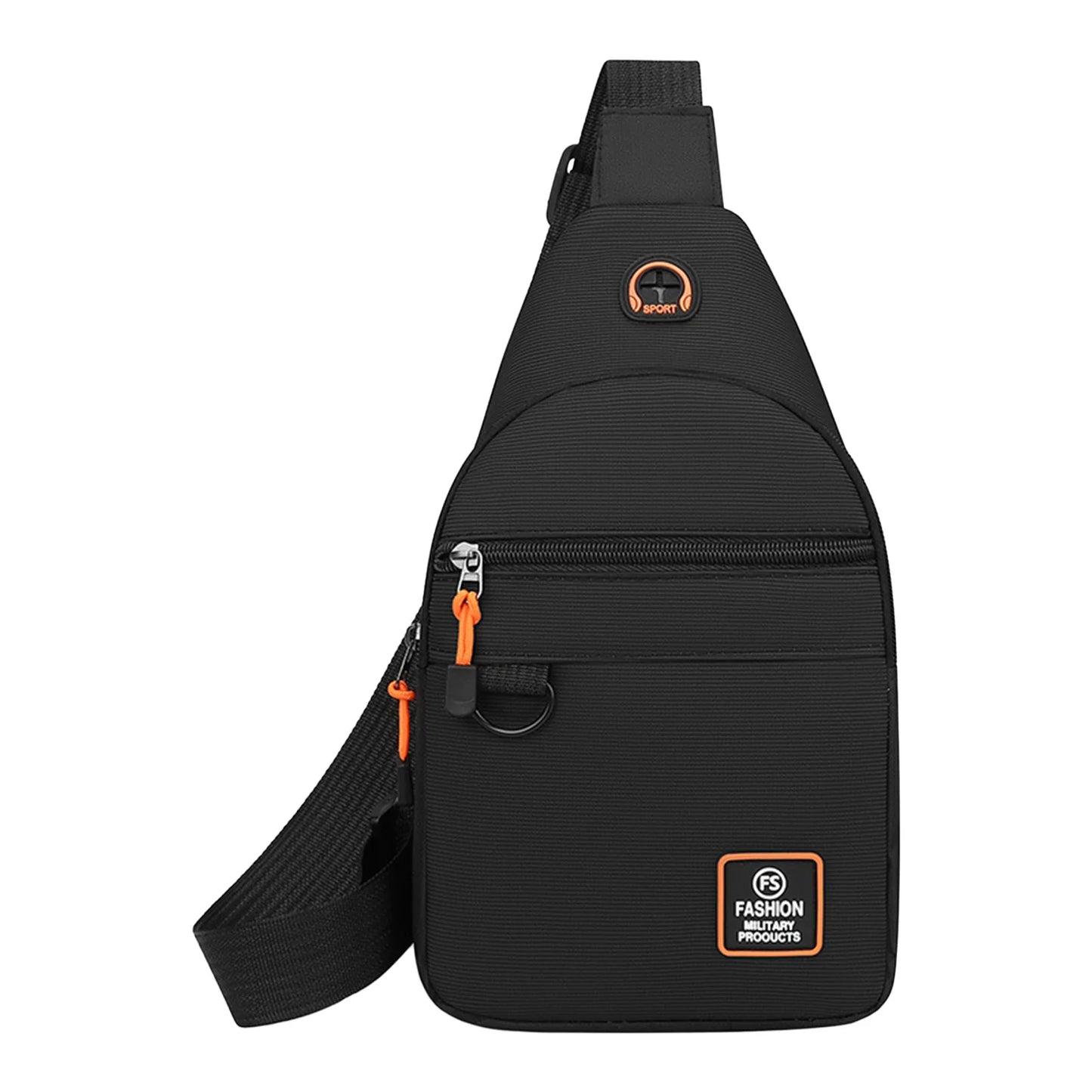 Water Resistant Crossbody Bag for Men Adjustable Shoulder Chest Pack with Multiple Compartments for Commuting Travel Business Peaceful Pleasures Health and Wellness black