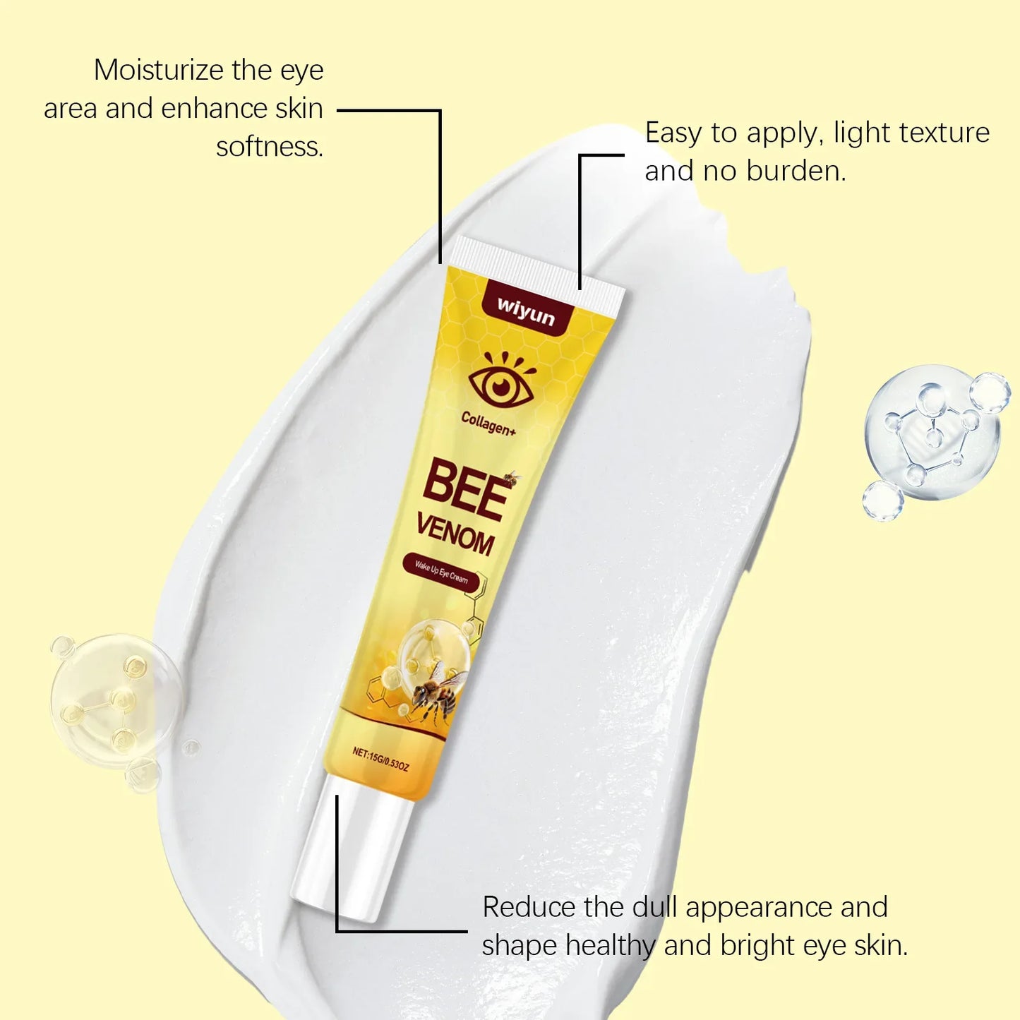 WIYUN Bee Venom Eye Cream – Firm, Brighten & Hydrate 15g