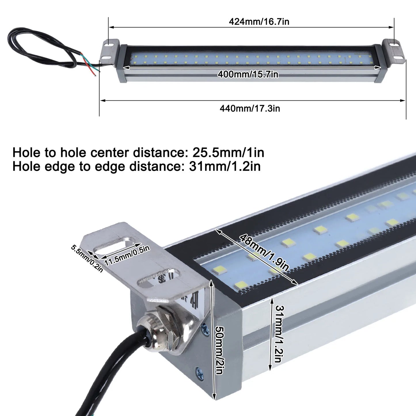 Machine Working Lamp LED Working Light White Source IP67 Waterproof Explosion Proof Machine Tube Light 24V 12W Tool Working Lamp Peaceful Pleasures Health and Wellness