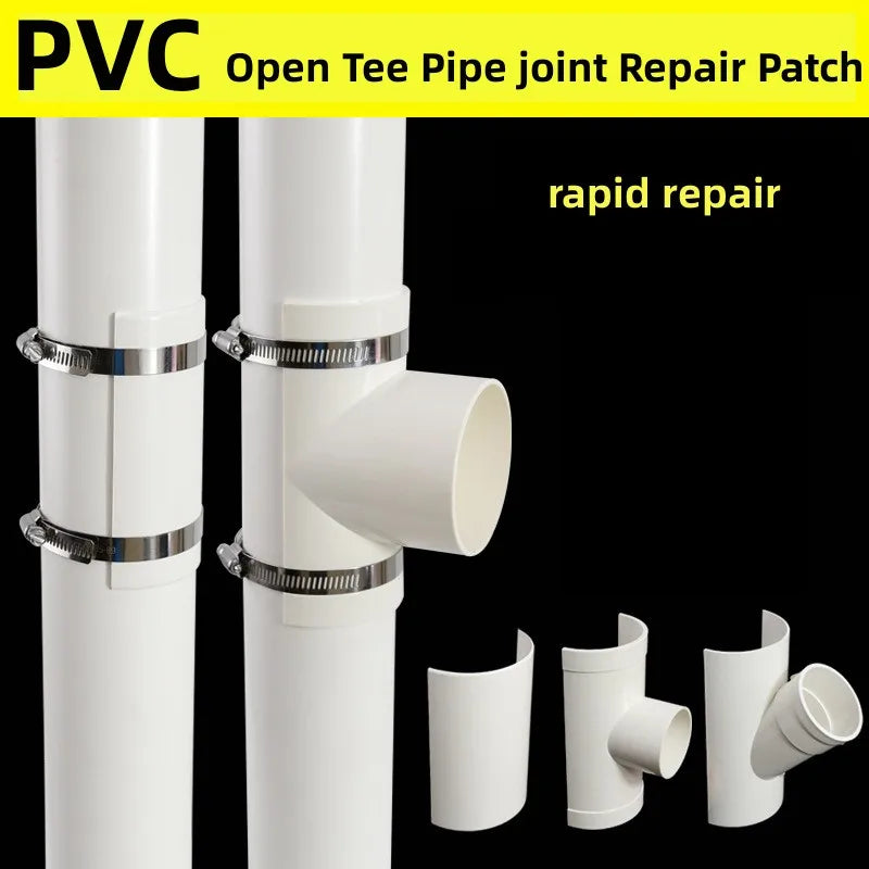 PVC Open Tee Drain Pipe Repair Fitting | 5 Sizes | Tube Connector