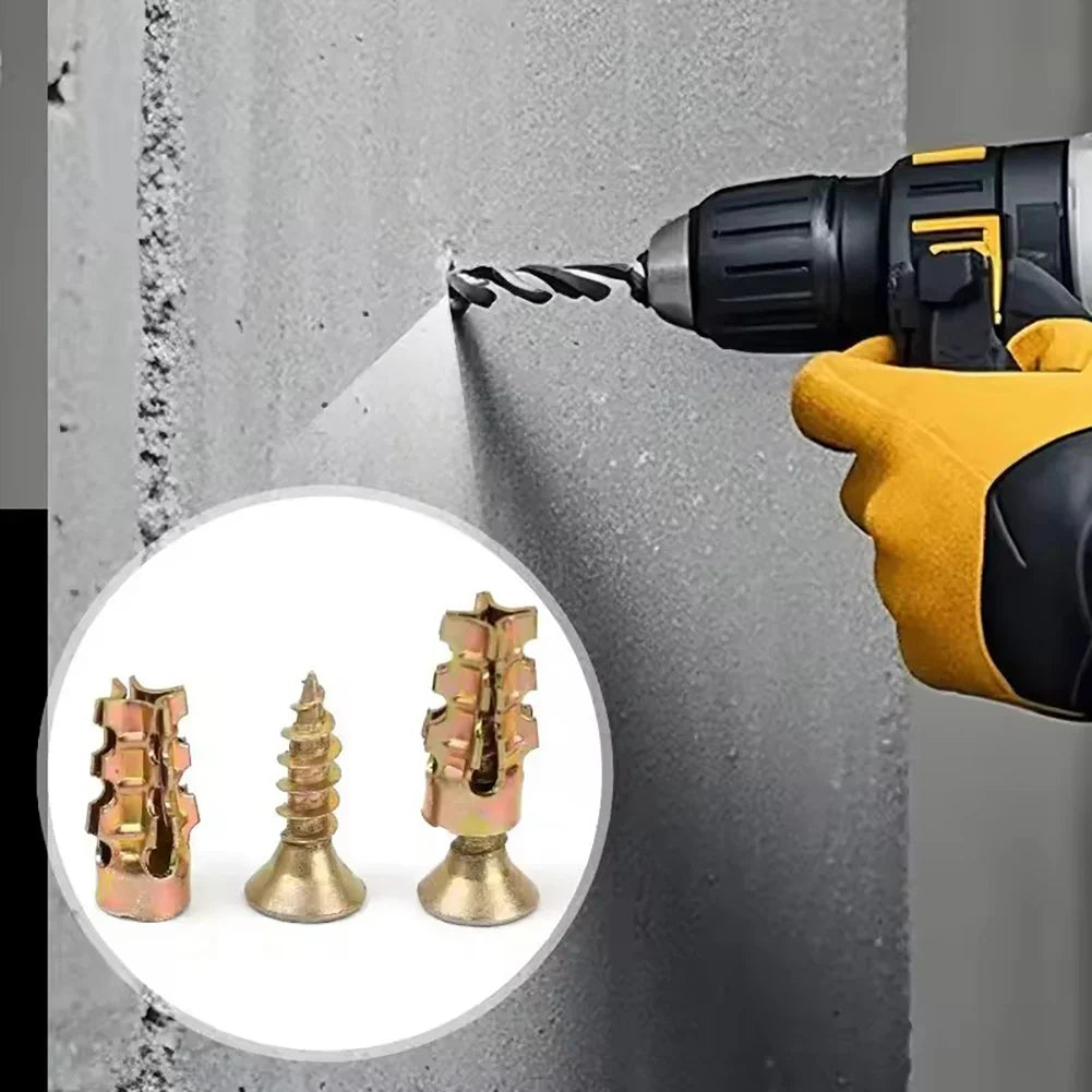 6×14mm Self-Drilling Wall Anchor Screws | 30-Set Expansion Kit