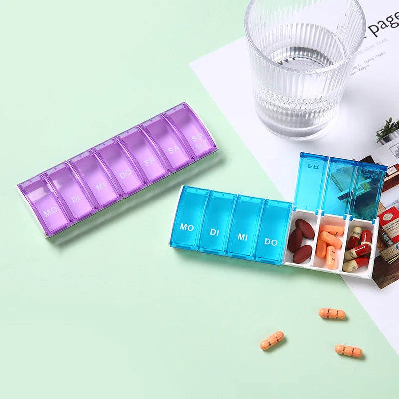 7-Day Weekly Pill Organizer | Portable Daily Tablet Case