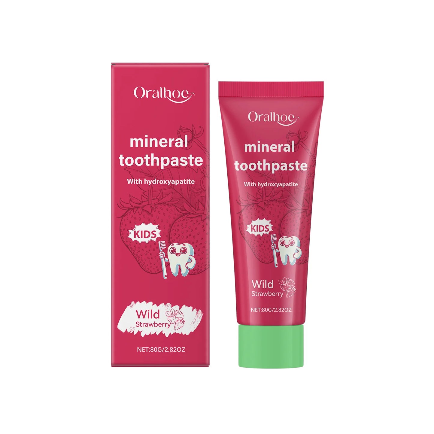 Oralhoe Kids Strawberry Toothpaste | Cavity Protection 80g Kids Toothpaste Peaceful Pleasures Health and Wellness 80g boxed