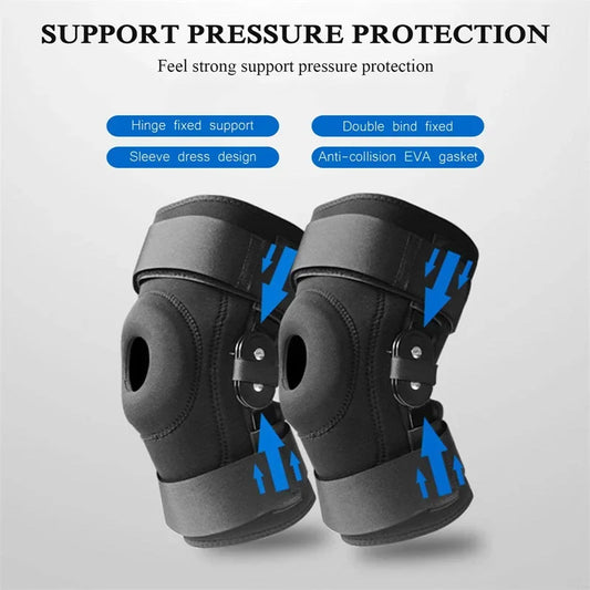 Hinged Knee Brace Support with Strap Side Patella Stabilizers for Protection Pain Relief for Arthritis,Meniscus Tear Peaceful Pleasures Health and Wellness