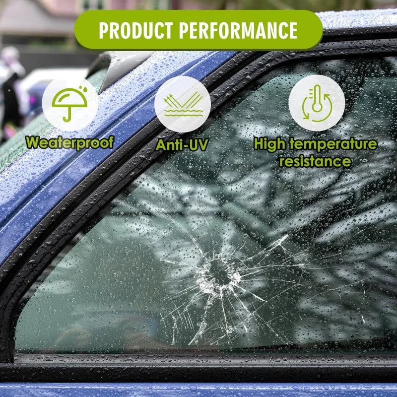 Broken Glass Car Window Decal – Waterproof Reusable Prank Sticker