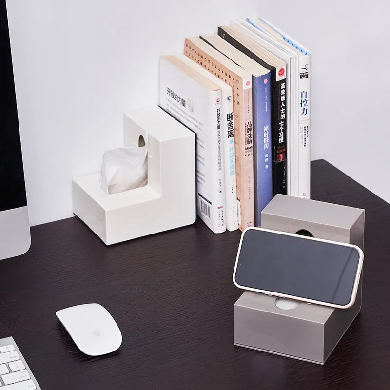 Japanese creative ins air-pumped paper box net red high appearance level L-shaped tissue box living room simple Kleenex box Peaceful Pleasures Health and Wellness