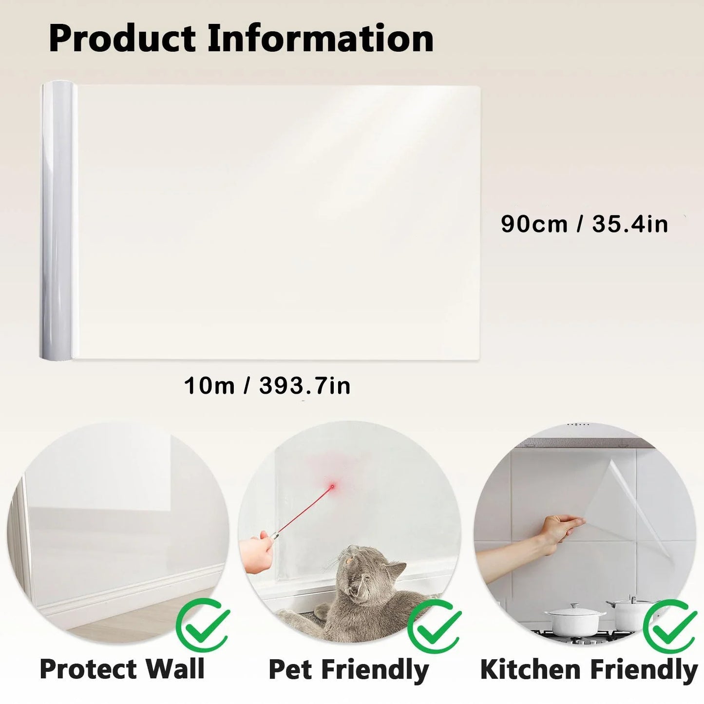 45-90cm Transparent Wall Protective Film Stickers Kitchen Oil-Proof Sticker Electrostatic Protection Paper Waterproof Wallpaper Peaceful Pleasures Health and Wellness 90cm x 10m