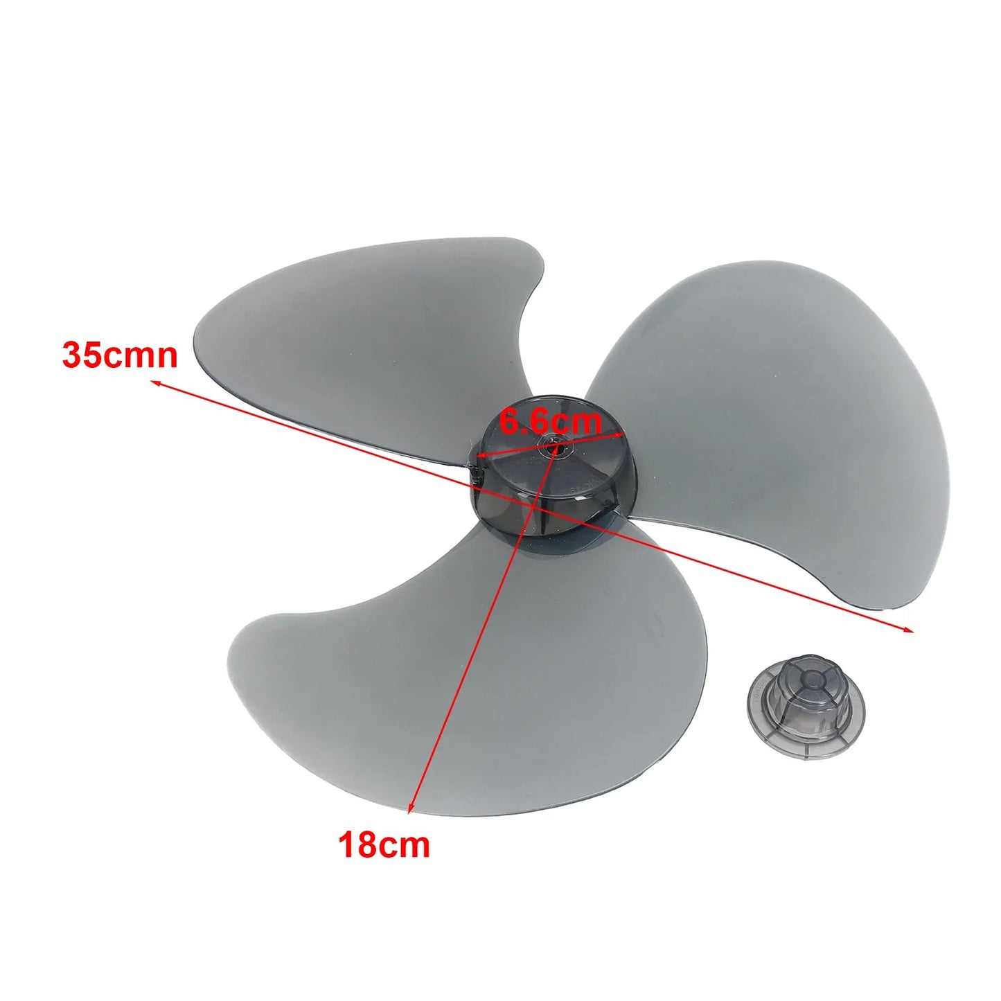 16-Inch 3-Blade Plastic Fan Blade with Nut Cover | Stand & Desk Fan