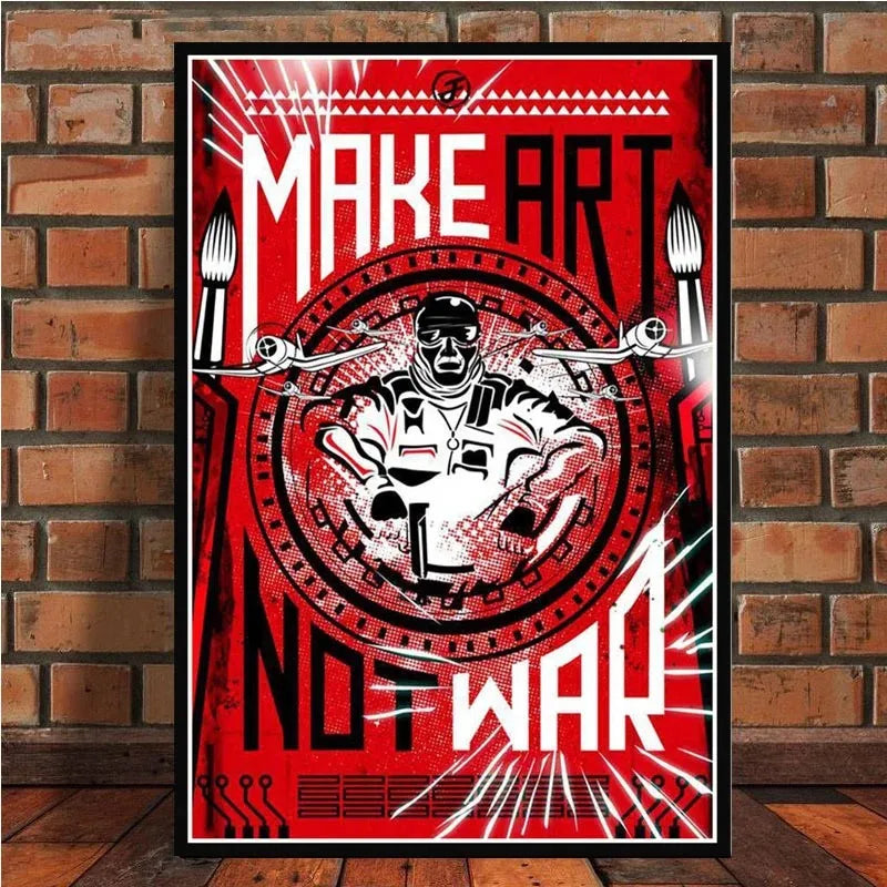 Make Art Not War Pop Bar Art Painting Retro Vintage Poster And Prints Wall Art Canvas Wall Pictures For Living Room Home Decor Peaceful Pleasures Health and Wellness