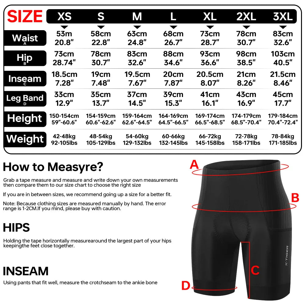 X-TIGER Women's 7-Hour Padded Cycling Shorts | Breathable Bike