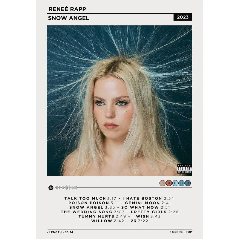 Hot Pop Singer Renee Rapp Bite Me New Music Album Aesthetic Poster HD Printed Canvas Painting Wall Art Pictures Home Decor Peaceful Pleasures Health and Wellness 11 20x30cm Unframed