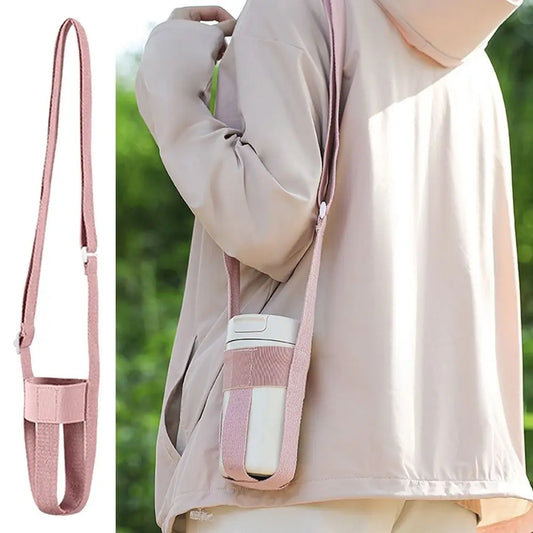 Useful Anti-Hot Cup Sleeve with Adjustable Shoulder Strap Simple Versatile Beverage Bag Reusable Mug Holder beer cover Peaceful Pleasures Health and Wellness
