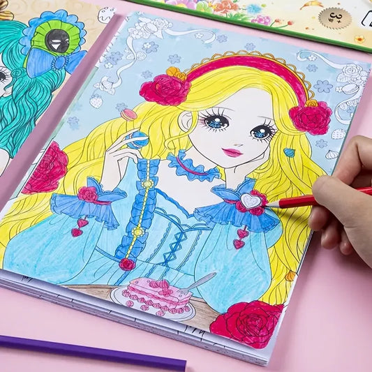 6 Books Coloring Book Featuring Beautiful Princesses Designed Girls Peaceful Pleasures Health and Wellness