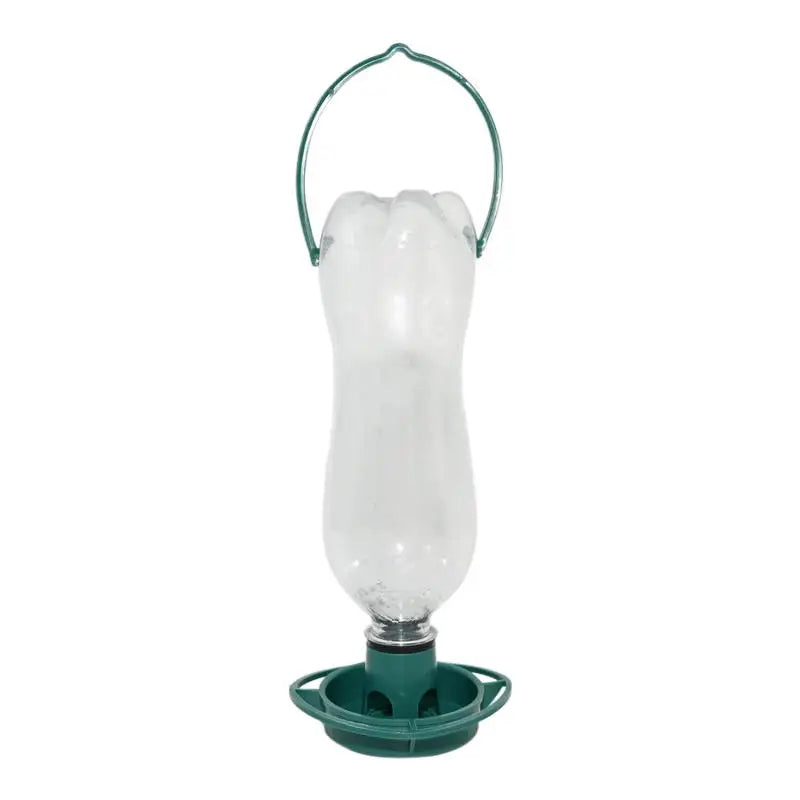 Hanging Automatic Bird Feeder Dark Green Plastic Birdfeeder Large Capacity Seed Tray Squirrel Resistant Outdoor Feeding Station Peaceful Pleasures Health and Wellness