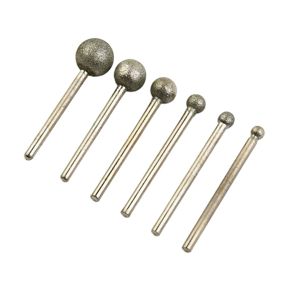 6-Piece Round Ball Burr Set 4–12mm | Abrasive Mounted Points