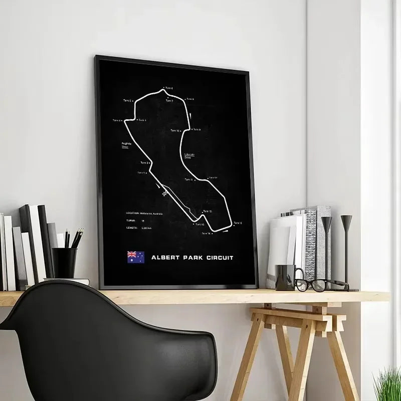 Modern World Racing Circuits Poster Prints Nurburgring Sarthe Nordschleife Canvas Painting Wall Art Picture Room Garage Decor Peaceful Pleasures Health and Wellness