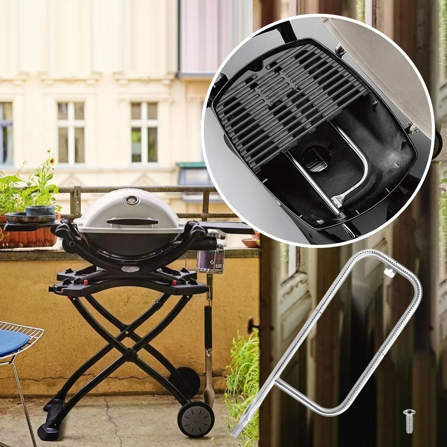 Stainless Steel Burner Tube for Weber Q1000 Q1200 Gas Grills