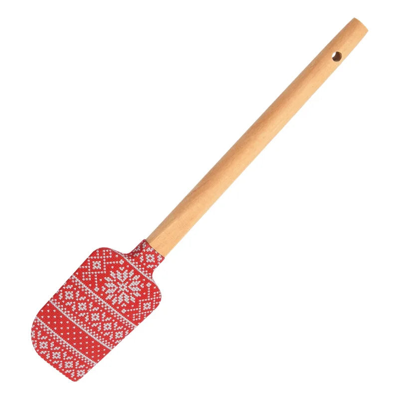 Cream Spatula Silicone Scraper, Wooden Handle Scraper BakingTools Cake Spatula Christmas Scraper Clearance Peaceful Pleasures Health and Wellness D