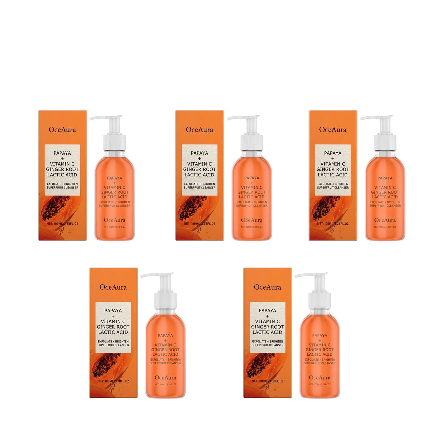 OceAura Papaya Face & Body Cleanser – Brightening Scrub 100ml