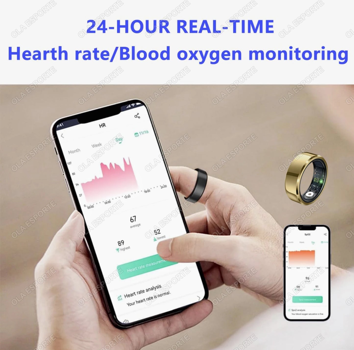Smart Ring Fitness Tracker – Heart Rate, Sleep & SpO2 Monitor