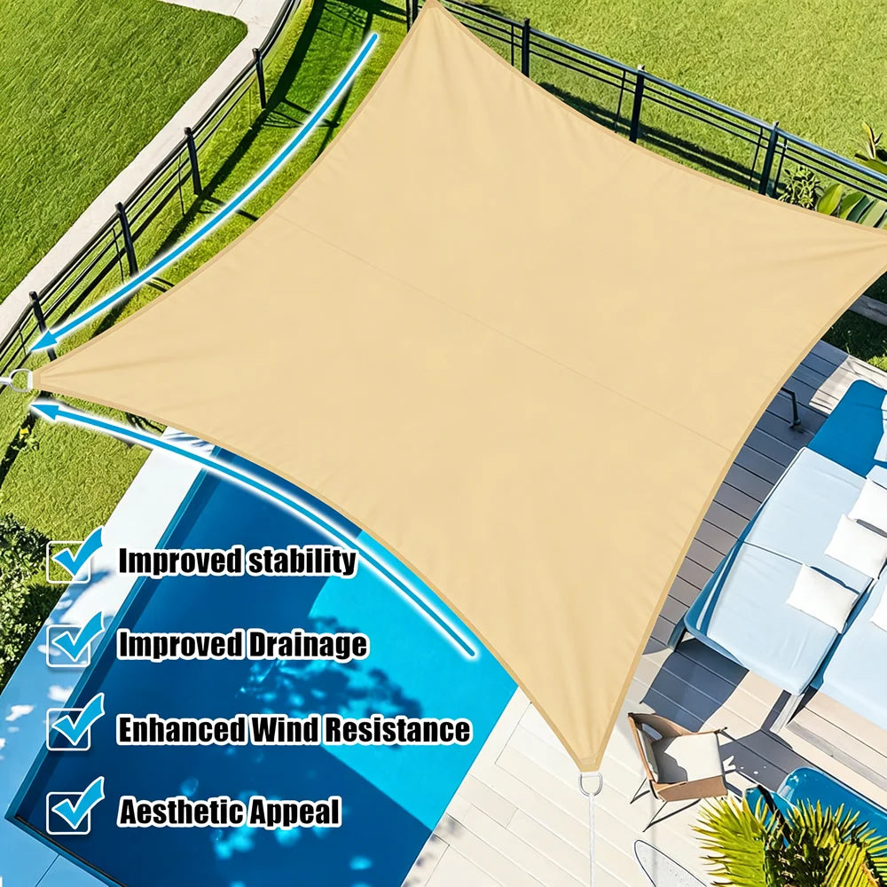 Waterproof Sun Shade Sail | 10 Sizes UV Block Outdoor Canopy