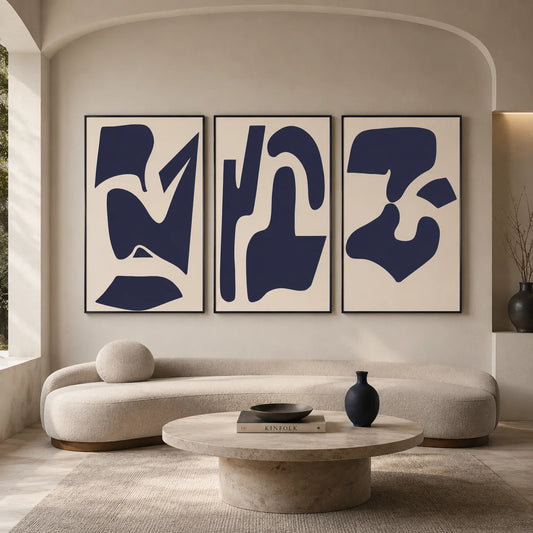 Abstract Geometric Canvas Wall Art | Nordic Style Poster Print Canvas Wall Art Print Peaceful Pleasures Health and Wellness