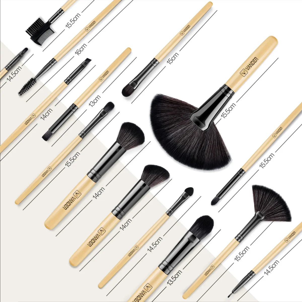 18-Piece Professional Makeup Brush Set – Kabuki & Blending Kit