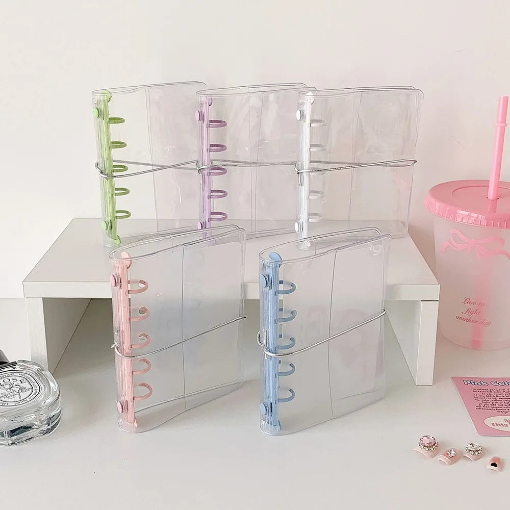 Portable Clear View Transparent Display Album Cover Waterproof PVC M5 Photo Card Holder Idol Pictures Storage Loose-Leaf Booklet Peaceful Pleasures Health and Wellness