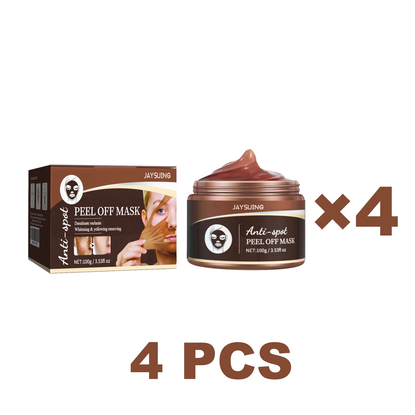 Jaysuing Natural Peel Off Mask Reduce Fine Lines Dark Spot Dark Circles Correction Lifting Firming Face Skin Care Beauty Makeup Peaceful Pleasures Health and Wellness 4 pcs