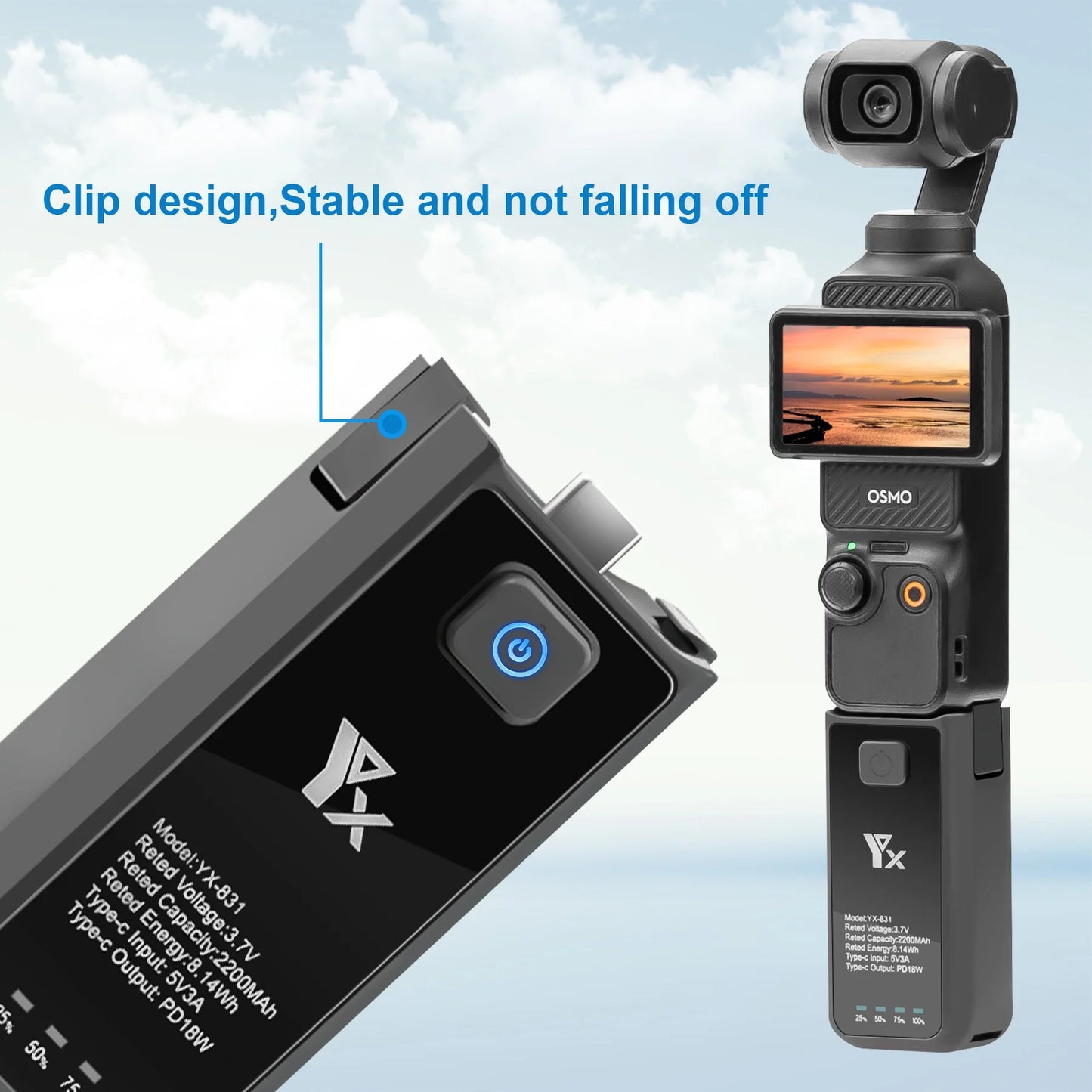 Handle For DJI Osmo Pocket 3 Camera Charger Increased Length Grip Accessory Compact And Lightweight For Easy Portability Peaceful Pleasures Health and Wellness