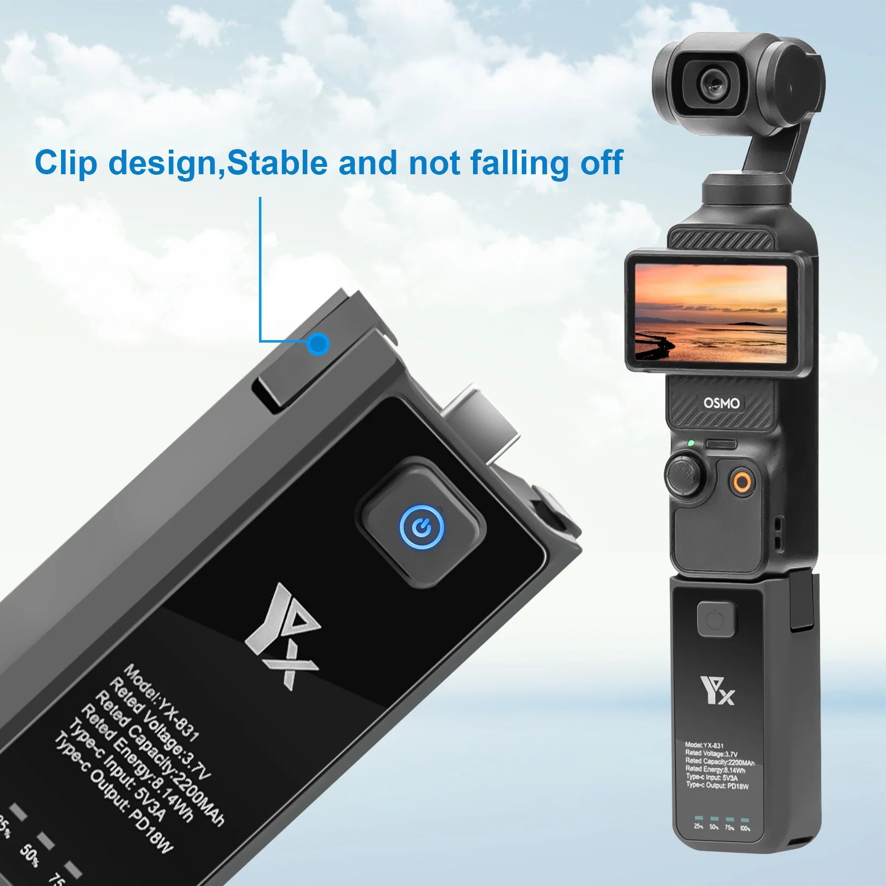 Handle For DJI Osmo Pocket 3 Camera Charger Increased Length Grip Accessory Compact And Lightweight For Easy Portability Peaceful Pleasures Health and Wellness