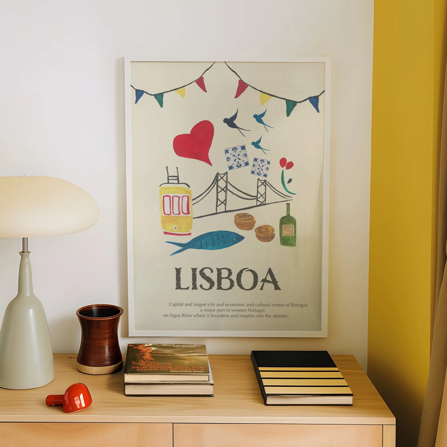 Lisboa Minimalist Quote Canvas Wall Art Print | Home Decor