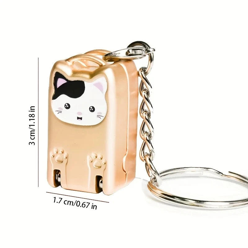 Kitten Keychain Rotary Nail Clipper – Foldable Stainless Steel