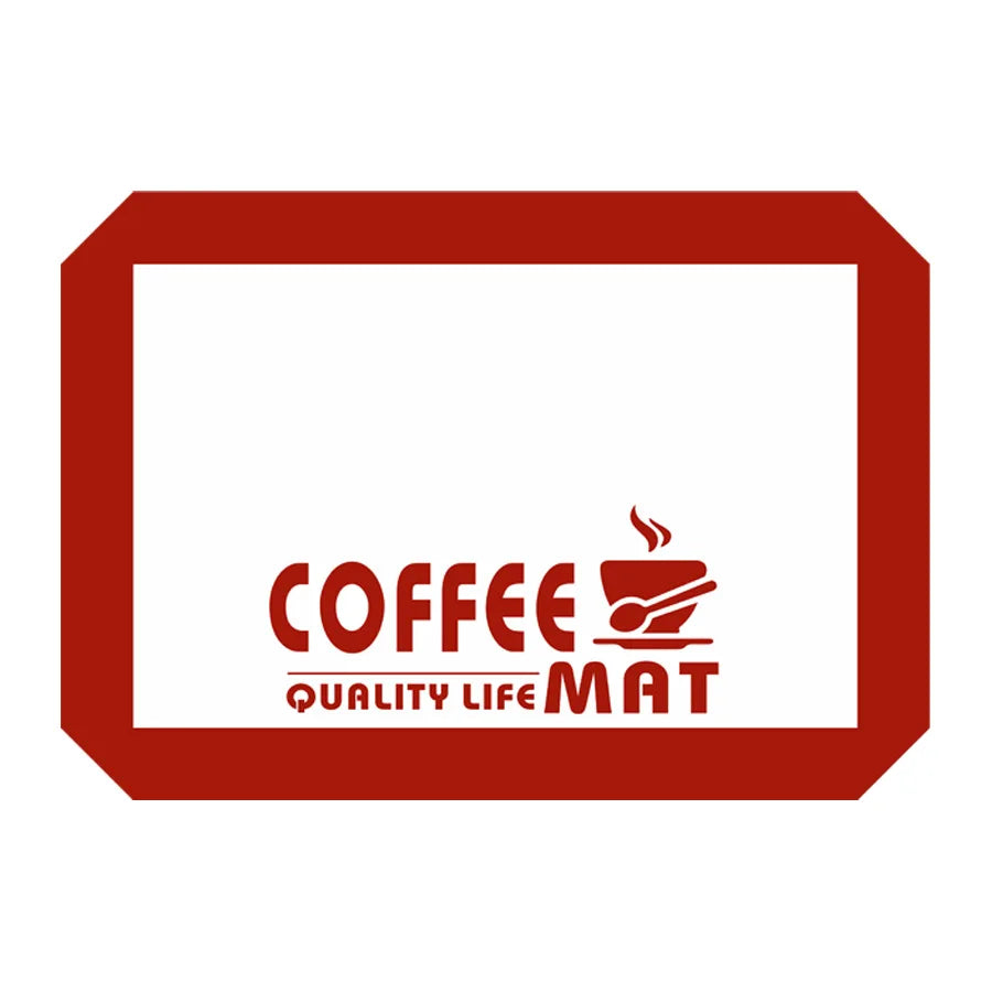 Coffee Mat - Silicone Dish Drying Mat for Kitchen - Bar Mats for Countertops Accessories Fit Under Coffee Maker Espresso Machine Peaceful Pleasures Health and Wellness Red - 30x21cm