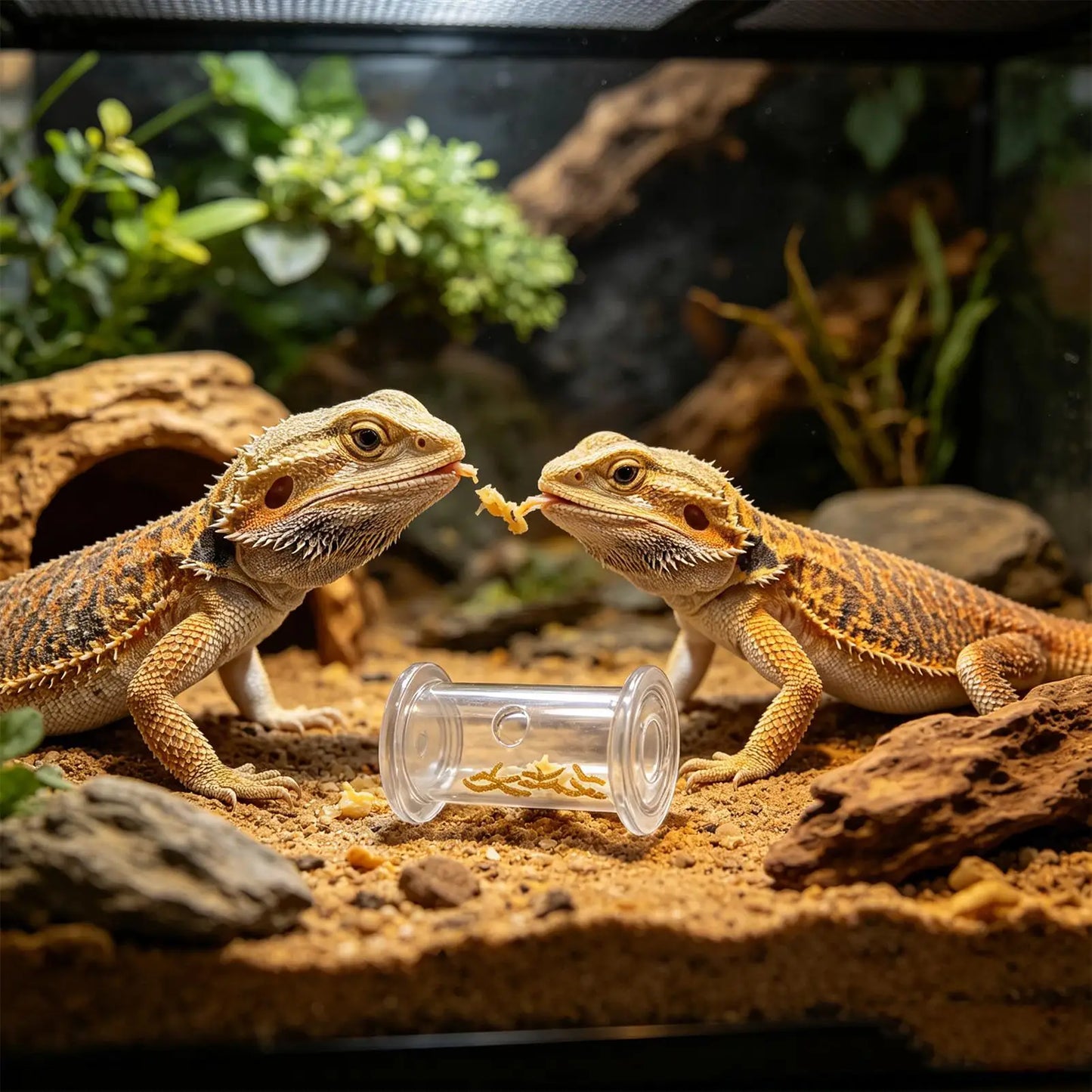 Reptile Slow Feeder Rolling Cylinder – Bearded Dragon Bird Toy