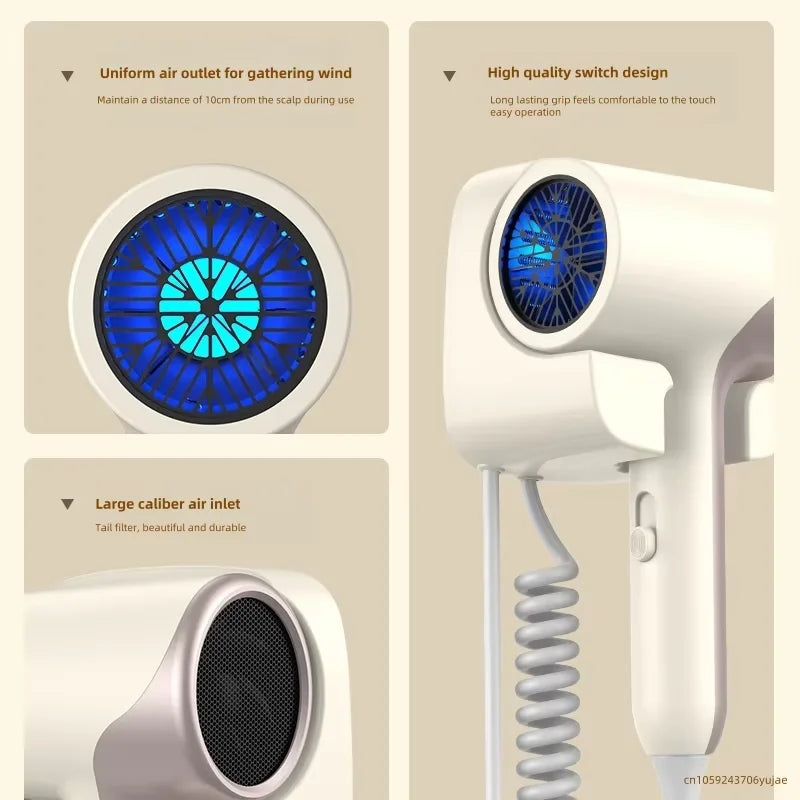 2026 Latest Hotel Wall-Mounted Hair Dryer, 1800W High-Power Negative Ion Hair Care, No-Drill Installation, Hotel-Grade Hair Drye Peaceful Pleasures Health and Wellness