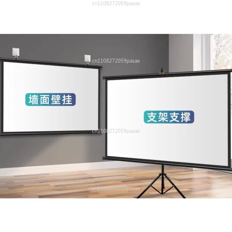 100" Tripod Projector Screen 16:9 4K HD Portable Home Cinema