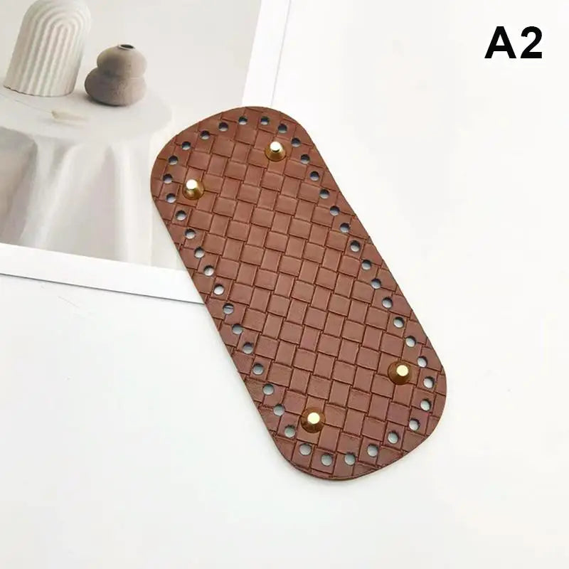 Woven Leather Bag Base 18x8cm | DIY Crochet Purse Bottom