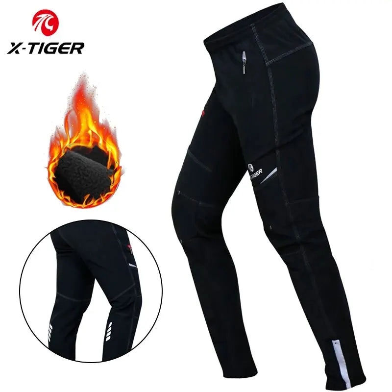 X-TIGER Men's Winter Thermal Fleece Cycling Jacket | Windproof